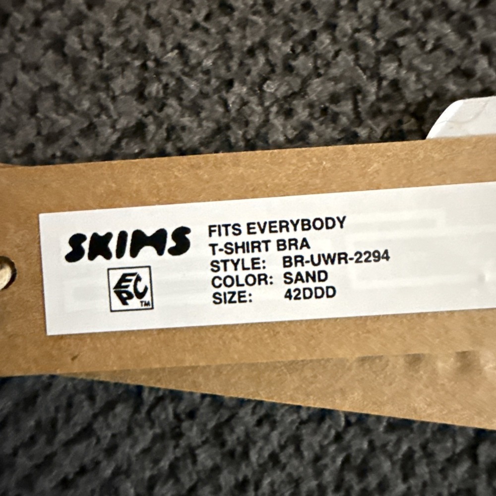 Skims Fits Everybody T-Shirt Bra Sand Beige 42DDD BR-UWR-2294 NWT - Picture 5 of 5